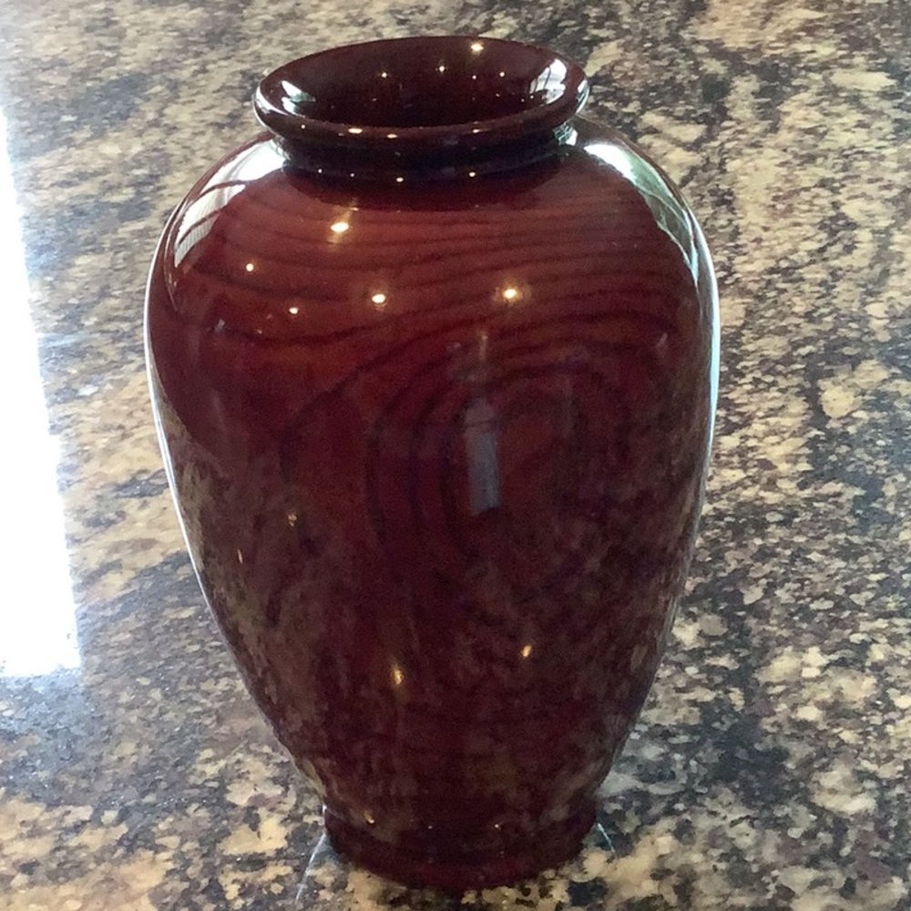 Wooden vase, made in Korea